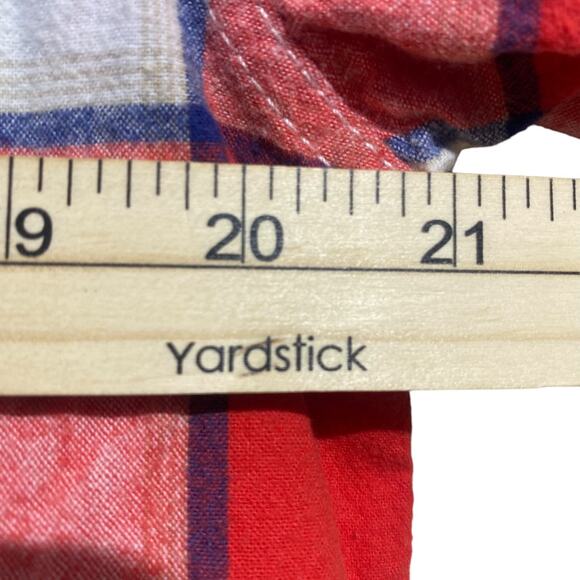 Ditch Plains red and blue flannel pearl snap shirt - Large - Picture 3 of 5